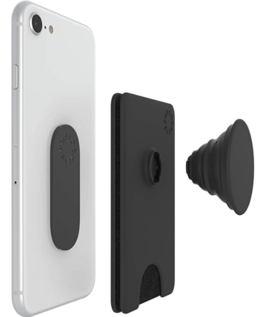 PopSockets PopWallet+ with Integrated Swappable PopTop - Black